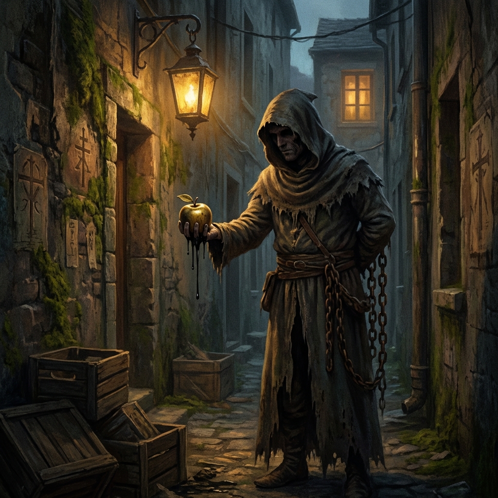 Deceptive merchant offering rotting gold