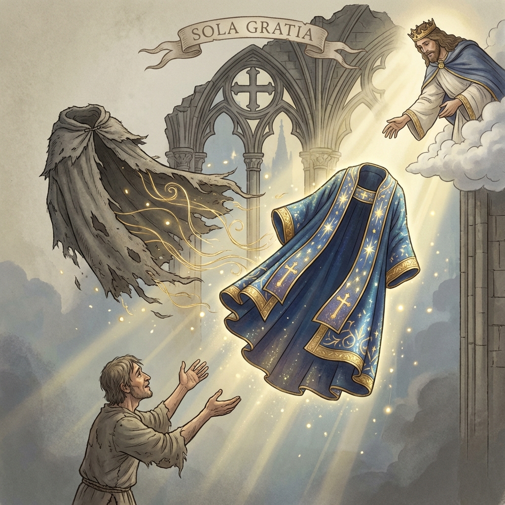 Rags transforming into royal robes