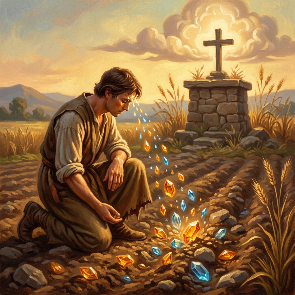 Sweat turning to gems as an offering