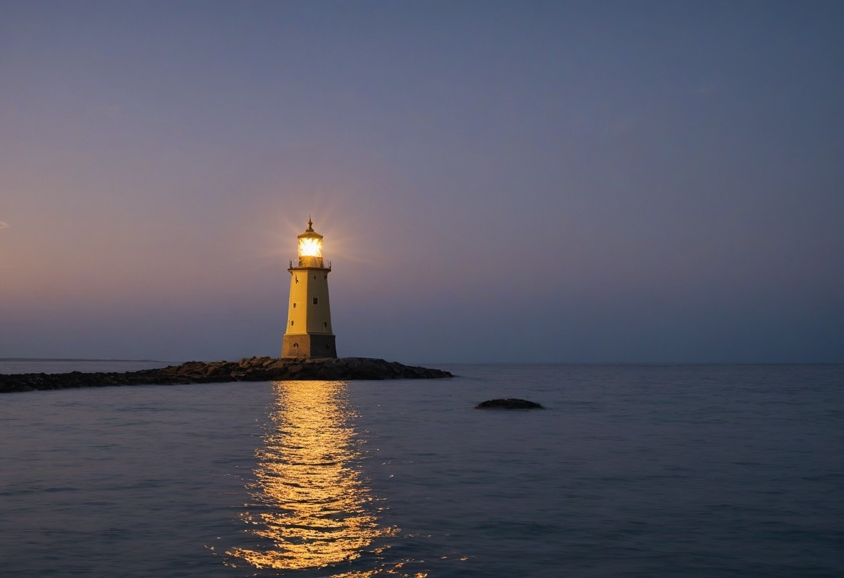 A lighthouse at sea, symbolizing the power of a testimony.