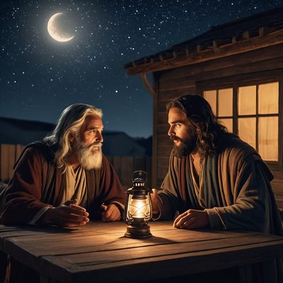 Nicodemus Misunderstands Being Born Again illustration