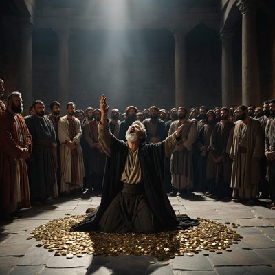 Ananias and Sapphira Lie About the Sale Price illustration