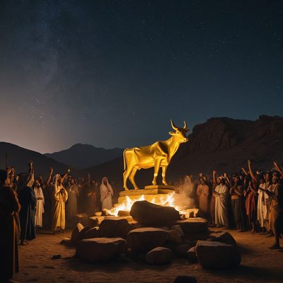 Aaron Makes the Golden Calf illustration