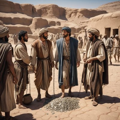 Joseph's Brothers Sell Him Into Slavery illustration