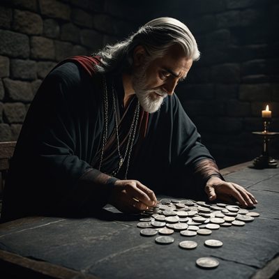 Judas Betrays Jesus for Thirty Pieces of Silver illustration