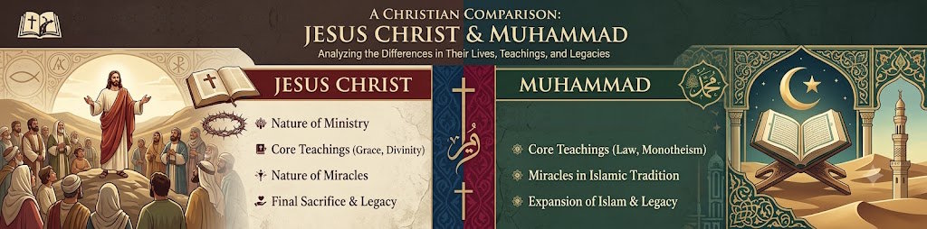 Muhammad vs. Jesus: A Christian Comparison banner — click to open navigation menu