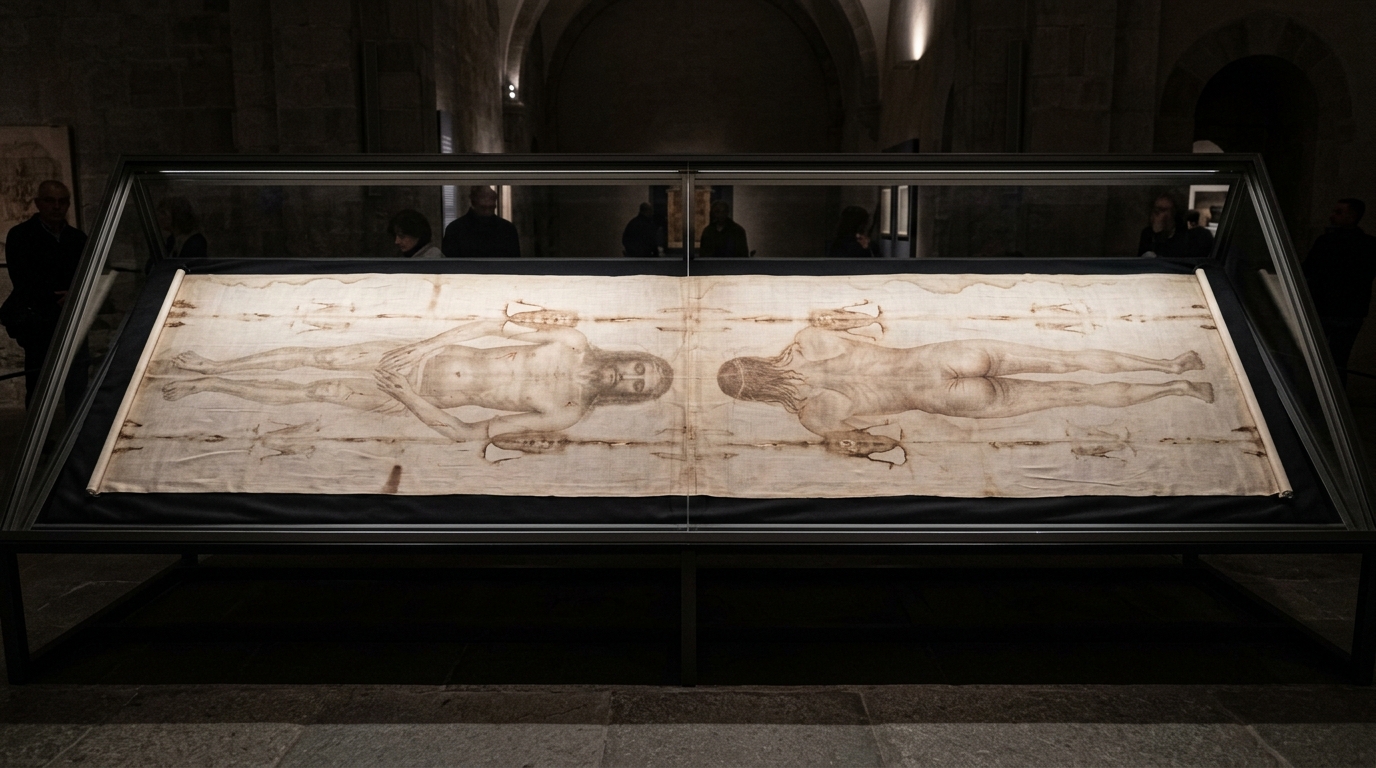 Full Shroud of Turin Cloth Display