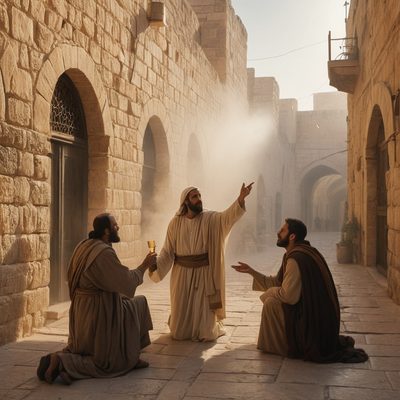 Disciples Wonder Who Sinned for the Blind Man illustration