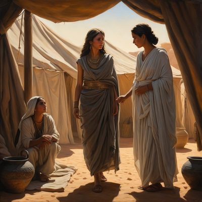 Sarah Gives Hagar to Abraham illustration
