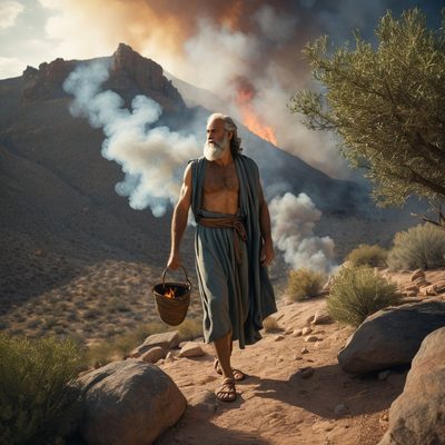 Moses Lists His Excuses at the Burning Bush illustration