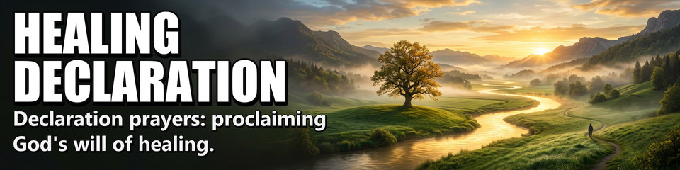 Healing Declaration: Declaration prayers: proclaiming God's will of healing.