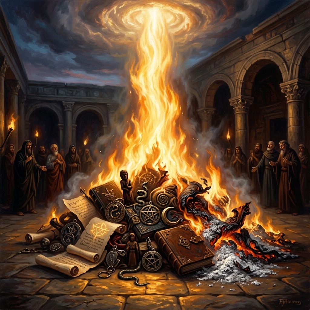 Purging cursed items in fire according to Deuteronomy 7