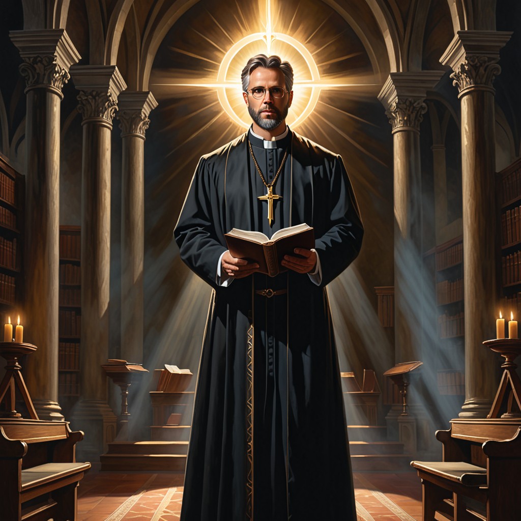 Pastor in sanctuary using Bible to discern truth